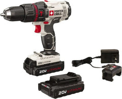 Porter-Cable - 20 Volt 1/2" Keyless Chuck Cordless Hammer Drill - 0 to 25,500 BPM, 0 to 1,500 RPM, Reversible - Exact Tooling