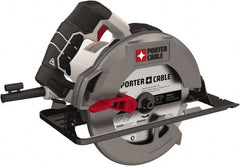 Porter-Cable - 15 Amps, 7-1/4" Blade Diam, 5,500 RPM, Electric Circular Saw - 120 Volts, 6' Cord Length, 5/8" Arbor Hole, Right Blade - Exact Tooling