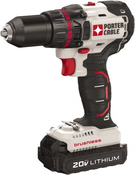 Porter-Cable - 20 Volt 1/2" Chuck Mid-Handle Cordless Drill - 0-1700 RPM, Keyless Chuck, Reversible, 2 Lithium-Ion Batteries Included - Exact Tooling