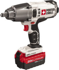 Porter-Cable - 1/2" Drive 20 Volt Mid-Handle Cordless Impact Wrench & Ratchet - 1,700 RPM, 330 Ft/Lb Torque, 1 Lithium-Ion Battery Included - Exact Tooling