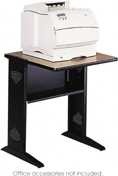 Safco - Medium Oak & Black Printer/Copier Stand - Use with Fax Machines, Printer - Exact Tooling