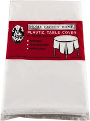 Tablemate Products - Table Set Round Table Cover, Plastic, 84" Diam, White, 6/Pack - Exact Tooling