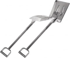 SANI-LAV - 12-1/2" High x 9-1/2" Wide Square Steel Shovel - 26-1/2" Long Steel D-Grip Handle, No Step - Exact Tooling