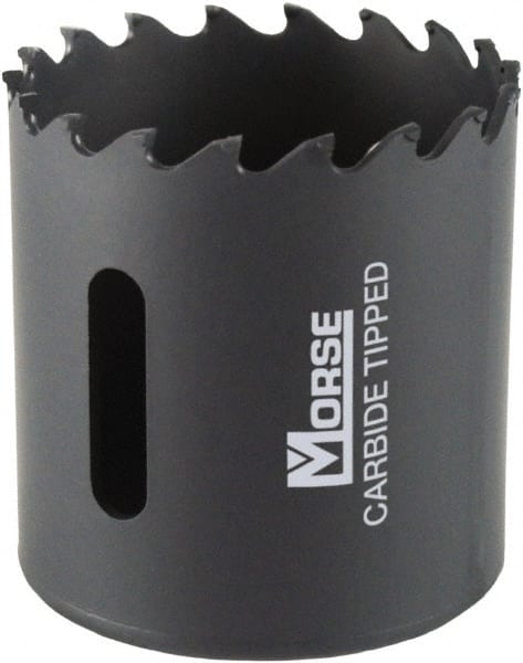 M.K. MORSE - 1-5/8" Diam, 1-15/16" Cutting Depth, Hole Saw - Carbide-Tipped Saw, Toothed Edge - Exact Tooling