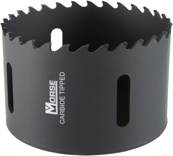 M.K. MORSE - 3-1/2" Diam, 1-15/16" Cutting Depth, Hole Saw - Carbide-Tipped Saw, Toothed Edge - Exact Tooling