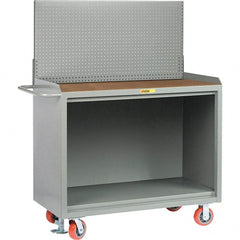 Little Giant - 3,600 Lb Capacity Mobile Service Bench - 53" Wide x 24" Deep x 43" High, Steel, Gray - Exact Tooling