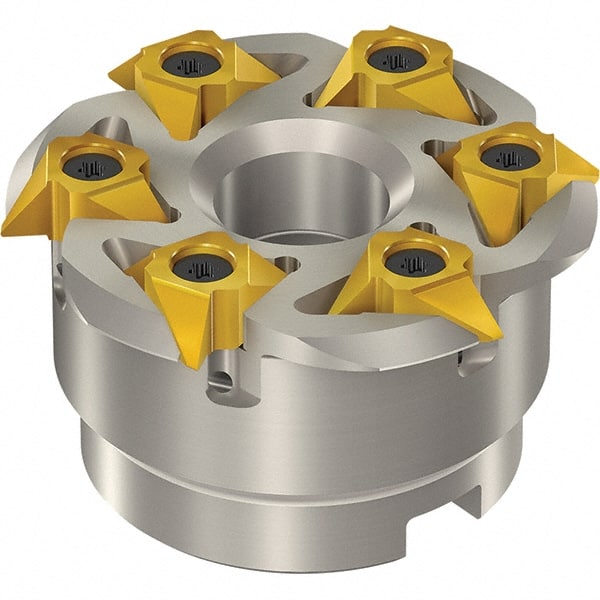 Vargus - 88mm Cut Diam, 300mm Max Hole Depth, 32mm Shank Diam, Internal/External Indexable Thread Mill - Insert Style 5VI, 5/8" Insert Size, 6 Inserts, Toolholder Style TM SC-D, 50mm OAL - Exact Tooling