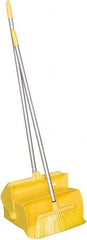Remco - 14" Wide x 7-1/8" Deep x 47-1/2" High Upright Dustpan with Broom - Plastic Body, 37" Aluminum Handle, Yellow - Exact Tooling