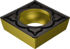 Sandvik Coromant - SCMT431 MM Grade 2220 Carbide Turning Insert - TiCN/AI2O3/TiN Finish, 90° Square, 1/2" Inscr Circle, 3/16" Thick, 1/64" Corner Radius - Exact Tooling