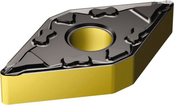 Sandvik Coromant - DNMG331 MF Grade 2220 Carbide Turning Insert - TiCN/AI2O3/TiN Finish, 55° Diamond, 3/8" Inscr Circle, 3/16" Thick, 1/64" Corner Radius - Exact Tooling