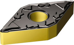 Sandvik Coromant - DNMG331 MF Grade 2220 Carbide Turning Insert - TiCN/AI2O3/TiN Finish, 55° Diamond, 3/8" Inscr Circle, 3/16" Thick, 1/64" Corner Radius - Exact Tooling