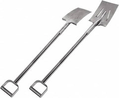 SANI-LAV - 11" High x 7" Wide Square Steel Shovel - 39" Long Steel D-Grip Handle, No Step - Exact Tooling