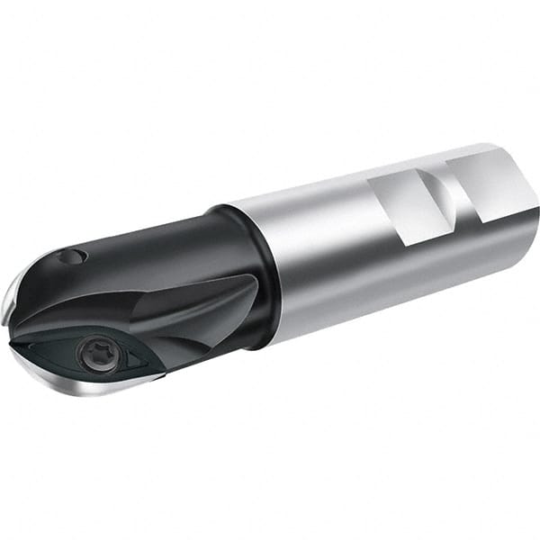 Walter - 25mm Cut Diam, 20mm Max Depth of Cut, 25mm Shank Diam, 105mm OAL, Indexable Ball Nose End Mill - 14,300 Max RPM - Exact Tooling
