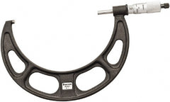 Starrett - 6 to 7" Range, 0.001" Graduation, Mechanical Outside Micrometer - Ratchet Thimble, 4" Throat Depth, Accurate to 0.0001" - Exact Tooling