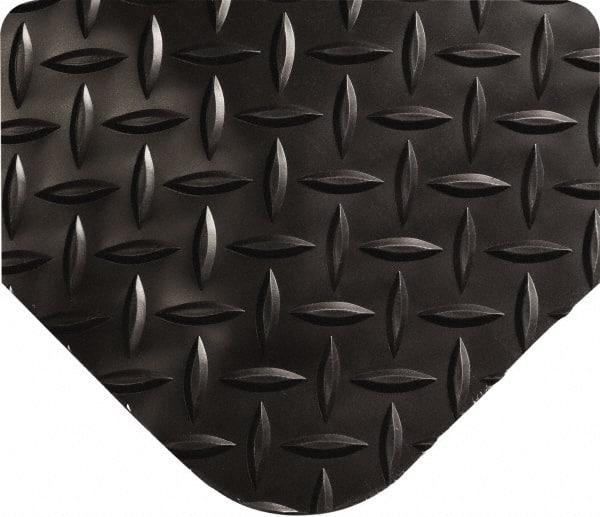 Wearwell - 8' Long x 3' Wide, Dry Environment, Anti-Fatigue Matting - Black, Vinyl with Vinyl Sponge Base, Beveled on All 4 Sides - Exact Tooling