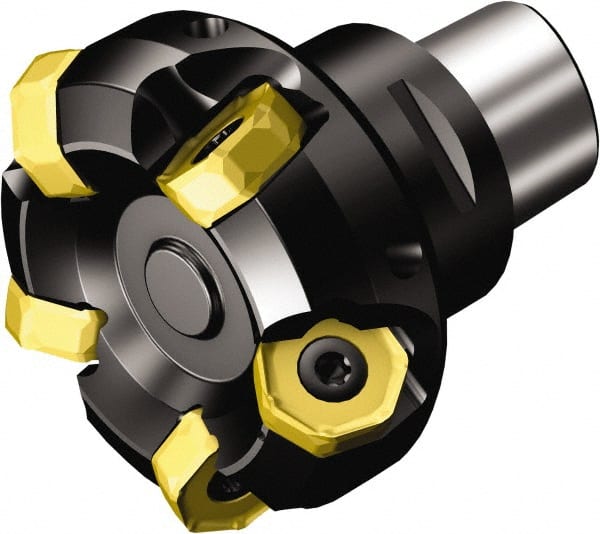 Sandvik Coromant - 5 Inserts, 2.4803" Cutter Diam, 0.1102" Max Depth of Cut, Indexable High-Feed Face Mill - Series CoroMill 745 - Exact Tooling