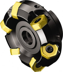 Sandvik Coromant - 9 Inserts, 103.4mm Cutter Diam, 2.8mm Max Depth of Cut, Indexable High-Feed Face Mill - 27mm Arbor Hole Diam, Series CoroMill 745 - Exact Tooling