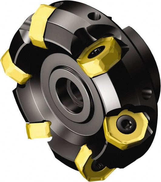 Sandvik Coromant - 11 Inserts, 4" Cutter Diam, 0.1102" Max Depth of Cut, Indexable High-Feed Face Mill - 38.1mm Arbor Hole Diam, Series CoroMill 745 - Exact Tooling