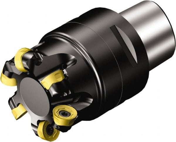 Sandvik Coromant - 7 Inserts, 2.0079" Cutter Diam, 6mm Max Depth of Cut, Indexable High-Feed Face Mill - Series CoroMill 600 - Exact Tooling