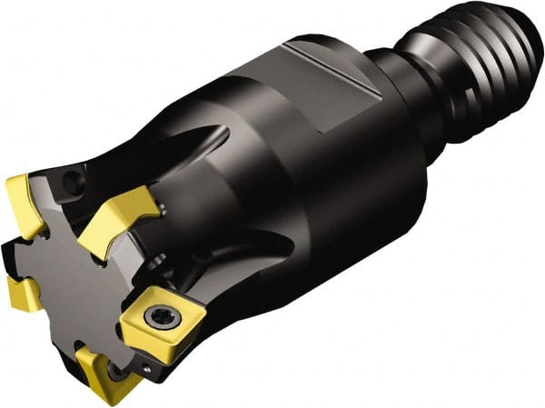 Sandvik Coromant - 4 Inserts, 0.5512" Cutter Diam, 1.2mm Max Depth of Cut, Indexable High-Feed Face Mill - Series CoroMill 415 - Exact Tooling