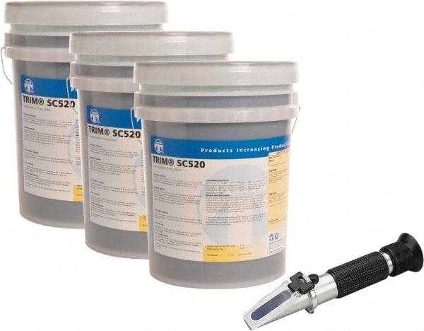 Master Fluid Solutions - Trim SC520, 5 Gal Pail Cutting & Grinding Fluid - Semisynthetic, For CNC Turning, Drilling, Milling, Sawing - Exact Tooling