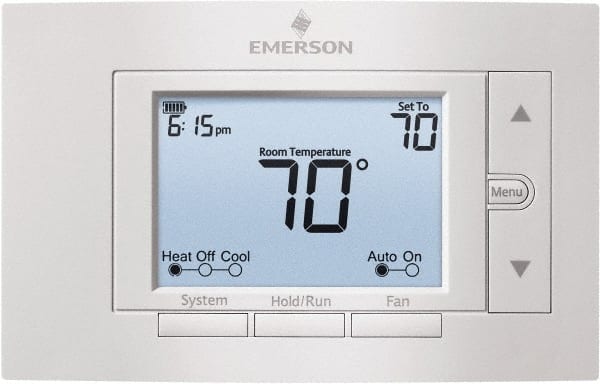 White-Rodgers - 50 to 99°F, 4 Heat, 2 Cool, Digital Programmable Multi-Stage Thermostat - 20 to 30 Volts, 1.77" Inside Depth x 1.77" Inside Height x 5-1/4" Inside Width, Horizontal Mount - Exact Tooling