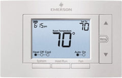 White-Rodgers - 50 to 99°F, 4 Heat, 2 Cool, Digital Programmable Multi-Stage Thermostat - 20 to 30 Volts, 1.77" Inside Depth x 1.77" Inside Height x 5-1/4" Inside Width, Horizontal Mount - Exact Tooling