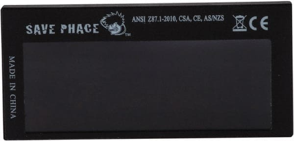 Save Phace - 3.74" Wide x 1.42" High, Lens Shade 3 to 12, Polycarbonate Auto-Darkening Filter - 1/4" Thick, Green, Inside Mount - Exact Tooling