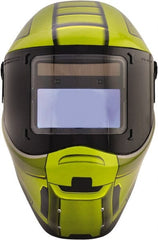 Save Phace - 4.33" Window Width x 3.54" Window Height, 3 to 10 Shade Auto-Darkening Lens, Fixed Front Welding Helmet - Green/Black, Nylon Green Lens - Exact Tooling