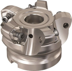 Seco - 5 Inserts, 48.8mm Cutter Diam, 1.8mm Max Depth of Cut, Indexable High-Feed Face Mill - 3/4" Arbor Hole Diam, 8.15mm Keyway Width, 40mm High, R220.21 Toolholder, 218.21-230 Inserts, Series High Feed 6 - Exact Tooling