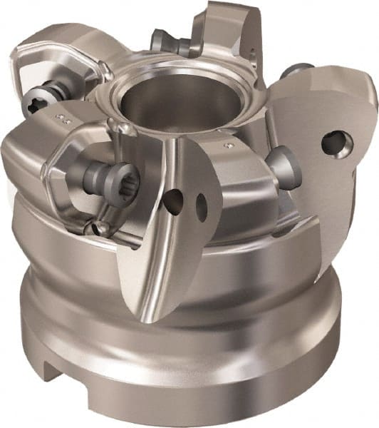 Seco - 5 Inserts, 36.1mm Cutter Diam, 1.8mm Max Depth of Cut, Indexable High-Feed Face Mill - 3/4" Arbor Hole Diam, 8.15mm Keyway Width, 40mm High, R220.21 Toolholder, 218.21-230 Inserts, Series High Feed 6 - Exact Tooling