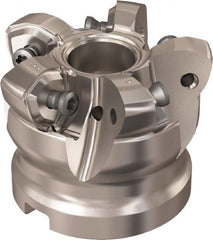 Seco - 5 Inserts, 36.1mm Cutter Diam, 1.8mm Max Depth of Cut, Indexable High-Feed Face Mill - 3/4" Arbor Hole Diam, 8.15mm Keyway Width, 40mm High, R220.21 Toolholder, 218.21-230 Inserts, Series High Feed 6 - Exact Tooling