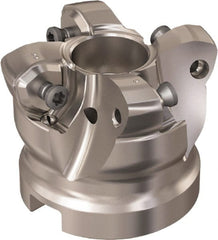 Seco - 4 Inserts, 35.6mm Cutter Diam, 1.8mm Max Depth of Cut, Indexable High-Feed Face Mill - 22mm Arbor Hole Diam, 10.4mm Keyway Width, 40mm High, R220.21 Toolholder, 218.21-230 Inserts, Series High Feed 6 - Exact Tooling