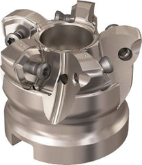 Seco - 5 Inserts, 35.6mm Cutter Diam, 1.8mm Max Depth of Cut, Indexable High-Feed Face Mill - 22mm Arbor Hole Diam, 10.4mm Keyway Width, 40mm High, R220.21 Toolholder, 218.21-230 Inserts, Series High Feed 6 - Exact Tooling