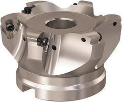 Seco - 6 Inserts, 68mm Cutter Diam, 1.8mm Max Depth of Cut, Indexable High-Feed Face Mill - 32mm Arbor Hole Diam, 14.4mm Keyway Width, 50mm High, R220.21 Toolholder, 218.21-230 Inserts, Series High Feed 6 - Exact Tooling