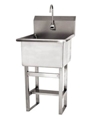 SANI-LAV - 24" Long x 24" Wide Inside, 1 Compartment, Grade 304 Stainless Steel ADA Hand Sink with Electronic Faucet - 14 Gauge, 27" Long x 27-1/2" Wide x 48" High Outside, 12" Deep - Exact Tooling