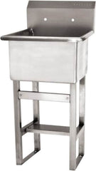 SANI-LAV - 18" Long x 18" Wide Inside, 1 Compartment, Grade 304 Stainless Steel Utility Sink Single Foot Pedal Valve - 14 Gauge, 21" Long x 20-1/2" Wide x 48" High Outside, 12" Deep - Exact Tooling
