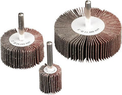 Camel Grinding Wheels - 3" Diam x 2" Face Width, Medium Aluminum Oxide Coated Mounted Flap Wheel - 1/4" Shank Mount, 40 Grit, X Weighted Cloth Backing, 20,000 Max RPM - Exact Tooling