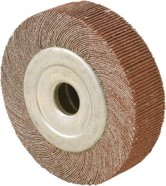 Camel Grinding Wheels - 6" Diam, 40 Grit Aluminum Oxide Unmounted Flap Wheels - 1" Hole, 1" Wide, Coated, Medium Grade, 5,000 Max RPM, X/Y Weighted Cloth Backing - Exact Tooling