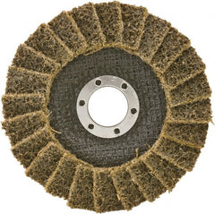 Camel Grinding Wheels - 60 Grit, 4-1/2" Disc Diam, 7/8" Center Hole, Type 29 Aluminum Oxide Flap Disc - 13,300 Max RPM, Non-Woven Backing, Arbor Attaching System, Non-Woven - Exact Tooling