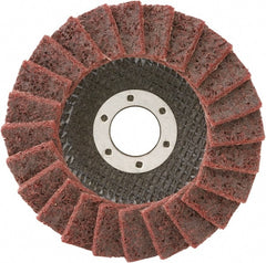 Camel Grinding Wheels - 80 Grit, 4-1/2" Disc Diam, 5/8-11 Center Hole, Type 29 Aluminum Oxide Flap Disc - 13,300 Max RPM, Non-Woven Backing, Arbor Attaching System, Non-Woven - Exact Tooling