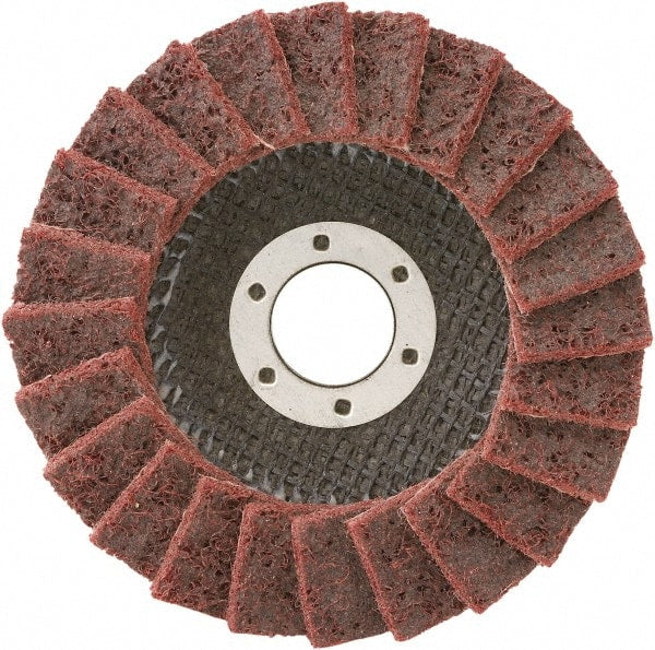 Camel Grinding Wheels - 80 Grit, 4-1/2" Disc Diam, 7/8" Center Hole, Type 29 Aluminum Oxide Flap Disc - 13,300 Max RPM, Non-Woven Backing, Arbor Attaching System, Non-Woven - Exact Tooling