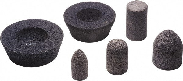 Camel Grinding Wheels - Type 16, 1-1/2" Max Diam, 2-1/2" Head Thickness, 16 Grit Cone - Aluminum Oxide, Coarse Grade, 5/8-11 Shank Thread - Exact Tooling