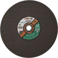 Camel Grinding Wheels - 14" 30 Grit Aluminum Oxide Cutoff Wheel - 3/32" Thick, 1" Arbor, 4,400 Max RPM - Exact Tooling