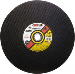 Camel Grinding Wheels - 14" 24 Grit Zirconia Alumina Cutoff Wheel - 3/32" Thick, 1" Arbor, 4,400 Max RPM - Exact Tooling