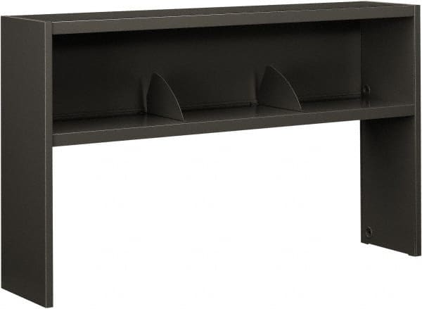 Hon - 1 Shelf, 34-3/4" High x 60" Wide Bookcase - 13-1/2" Deep, High-Pressure Laminate/Steel, Charcoal - Exact Tooling