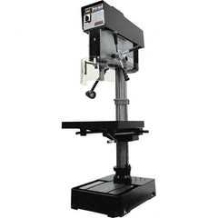 Jet - 10-7/16" Swing, Variable Speed Pulley Drill Press - Variable Speed, 2 hp, Single Phase - Exact Tooling