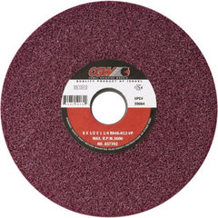 Camel Grinding Wheels - 8" Diam x 1-1/4" Hole x 1/2" Thick, H Hardness, 46 Grit Surface Grinding Wheel - Aluminum Oxide, Type 1, Medium Grade, Vitrified Bond, No Recess - Exact Tooling