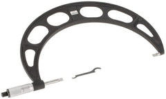 Starrett - 9" to 10" Mechanical Satin Chrome Coated Blade Micrometer - 0.001" Graduation, 0.76mm Blade Thickness, Speeder Thimble - Exact Tooling