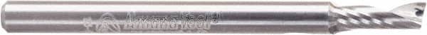 Amana Tool - 1/8" Cutting Diam x 5/16" Length of Cut, 1 Flute, Upcut Spiral Router Bit - Right Hand Cut, Solid Carbide, 1-1/2" OAL x 1/8" Shank Diam - Exact Tooling